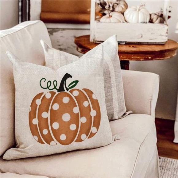 Pumpkin Decorative Pillow Cover Case Thanksgiving Farmhouse Cottage Fall Decor - Picture 5 of 10